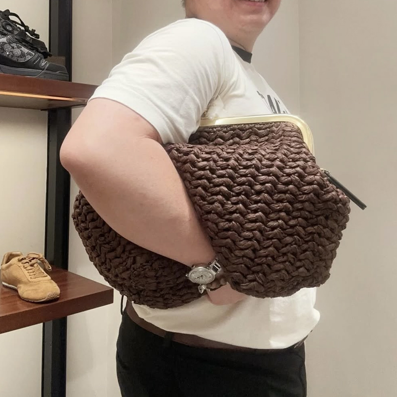 Hand-Woven Kisslock Frame Shou - Women'S Raffia Bags 评论和价格