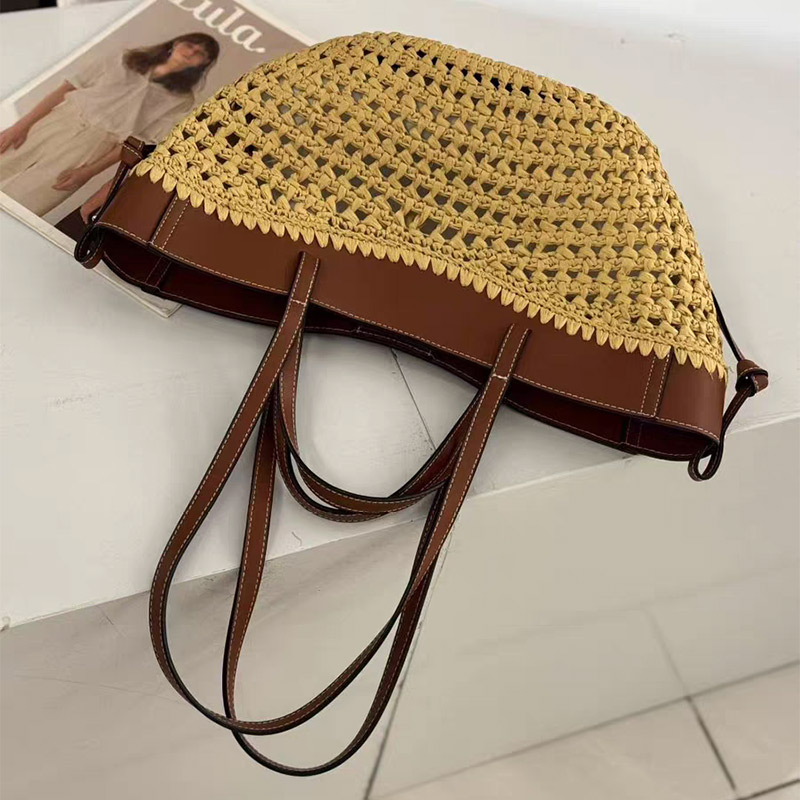 Luxury Raffia Straw Tote Bag,F - Women'S Raffia Bags 评论和价格