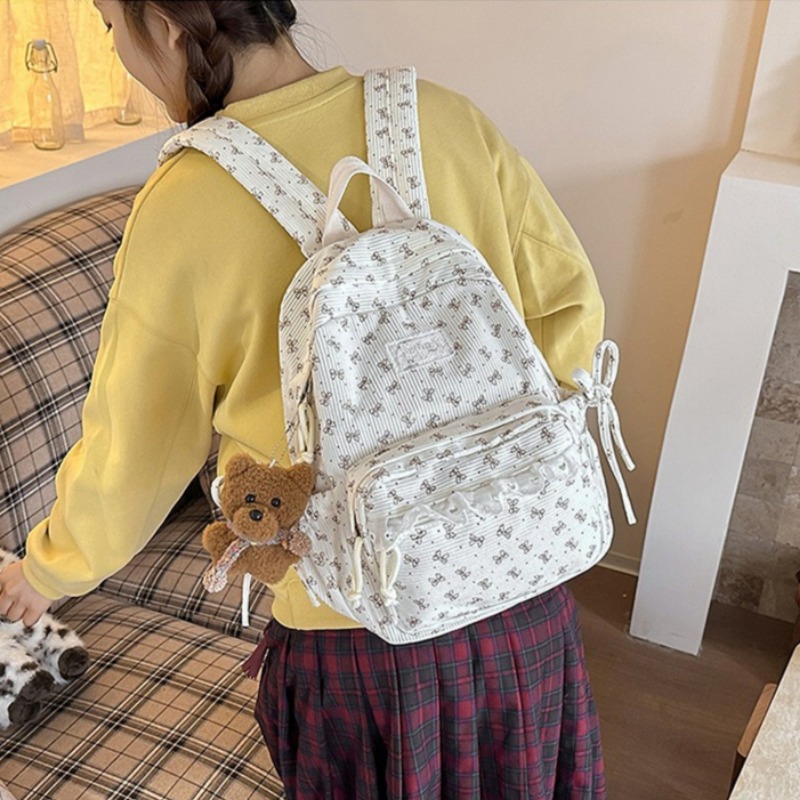 Winter Corduroy Backpack Bow-p - Women'S Young Bags 评论和价格
