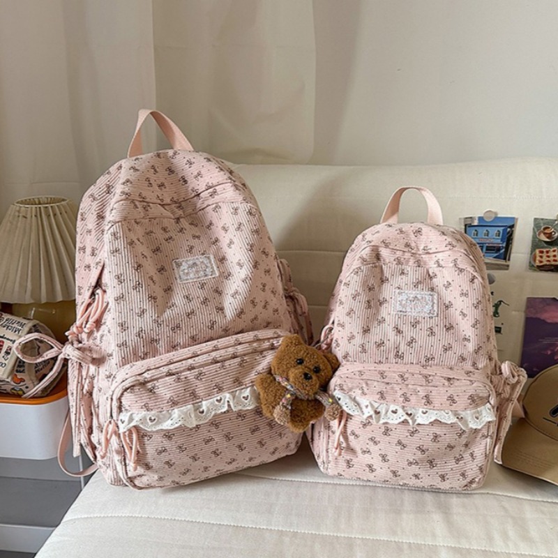Winter Corduroy Backpack Bow-p - Women'S Young Bags 评论和价格