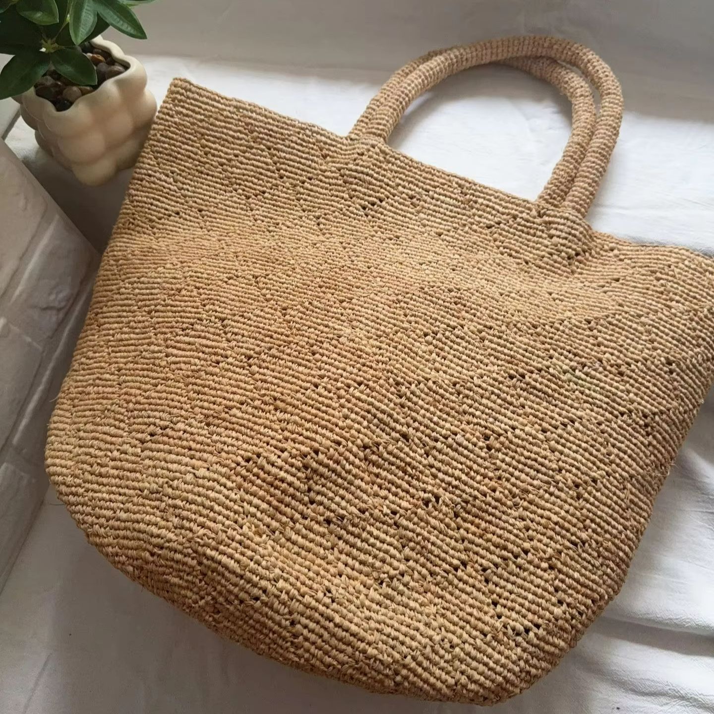 Fashion Style Ins Crochet Hand - Women'S Raffia Bags 评论和价格