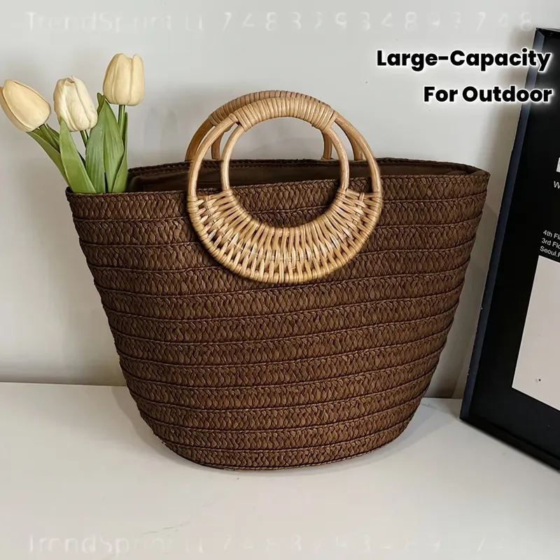 Women Summer Woven Paper Tote  - Women'S Bags Handbags 评论和价格