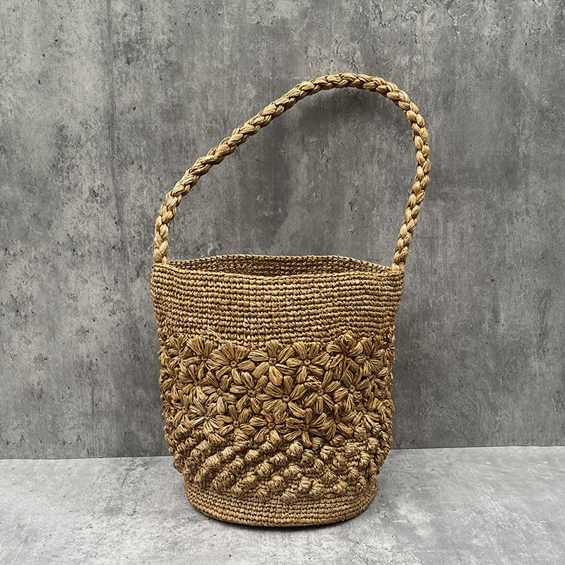 Bucket Bag Luxury Flower Straw - Women'S Raffia Bags 评论和价格