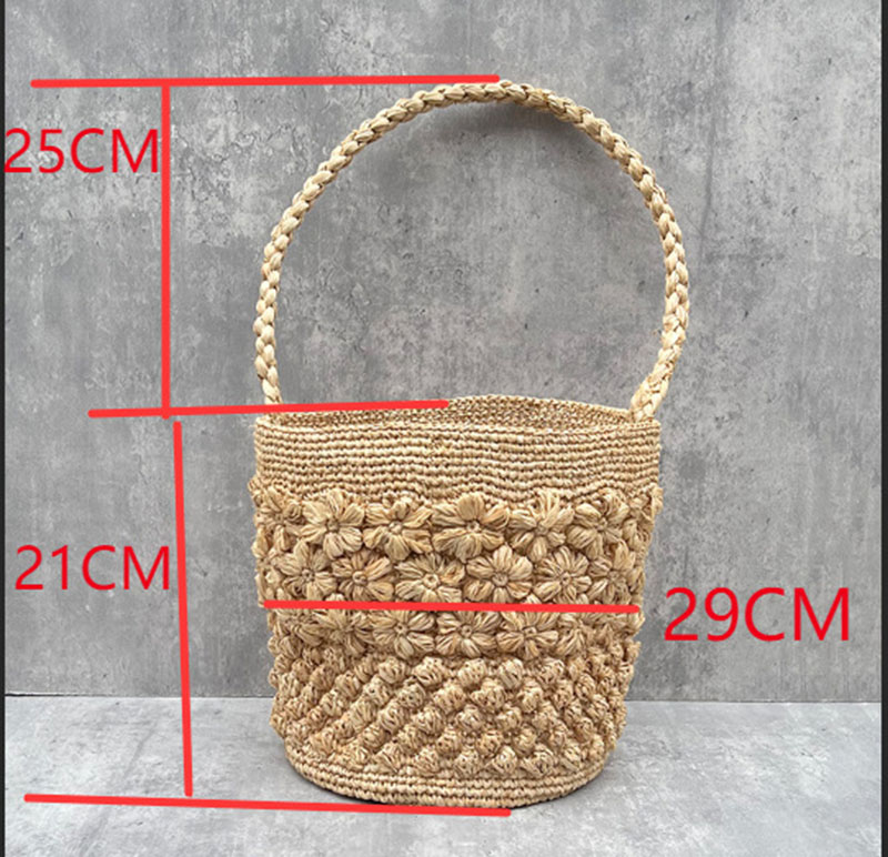 Bucket Bag Luxury Flower Straw - Women'S Raffia Bags 评论和价格