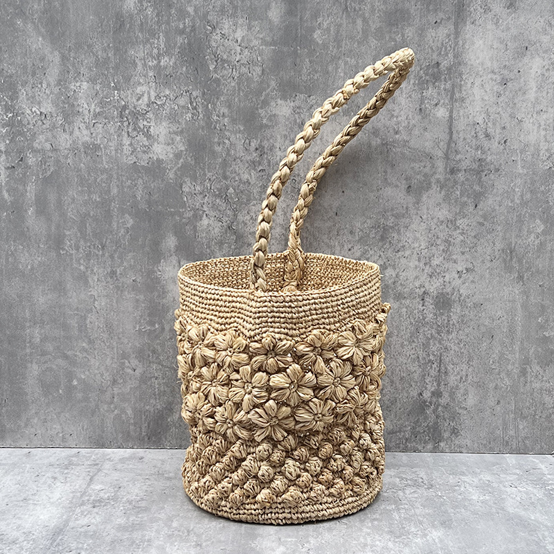Bucket Bag Luxury Flower Straw - Women'S Raffia Bags 评论和价格